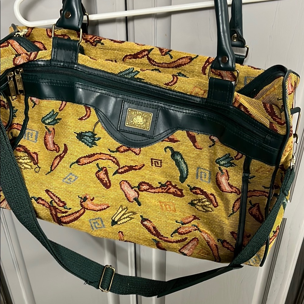 Express Green and Gold Tapestry Bag